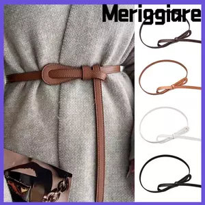 Thắt lưng MERIGGIARE, Thắt lưng nữ bằng da Pu có khóa hợp kim, Áo khoác Y2k mỏng có thể điều chỉnh Dây thắt lưng trang trí