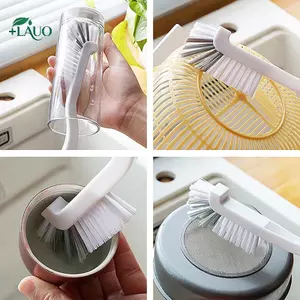 Bàn chải làm sạch tay cầm dài 1 chiếc, đầu nhựa, dùng cho chai sữa, ống thủy tinh, đồ dùng nhà bếp
