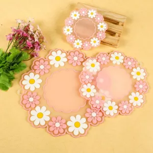 Sáng Tạo Hộ Gia Đình Silicon Cách Nhiệt Tấm pvc Hoa Bàn Thảm Chịu Nhiệt Độ Cao Chống Trơn Trượt Nồi Thảm Bát Thảm Coaster ZCEJ