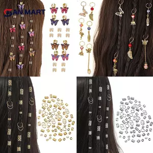 AN.MART Dreadlo Tóc Nhẫn Có Thể Điều Chỉnh Vòng bít Kẹp Tóc Bím Bẩn Bím Tóc Hạt Kẹp Tóc Phụ Kiện Tóc Mũ Nón Cho Nữ Bé Gái VN