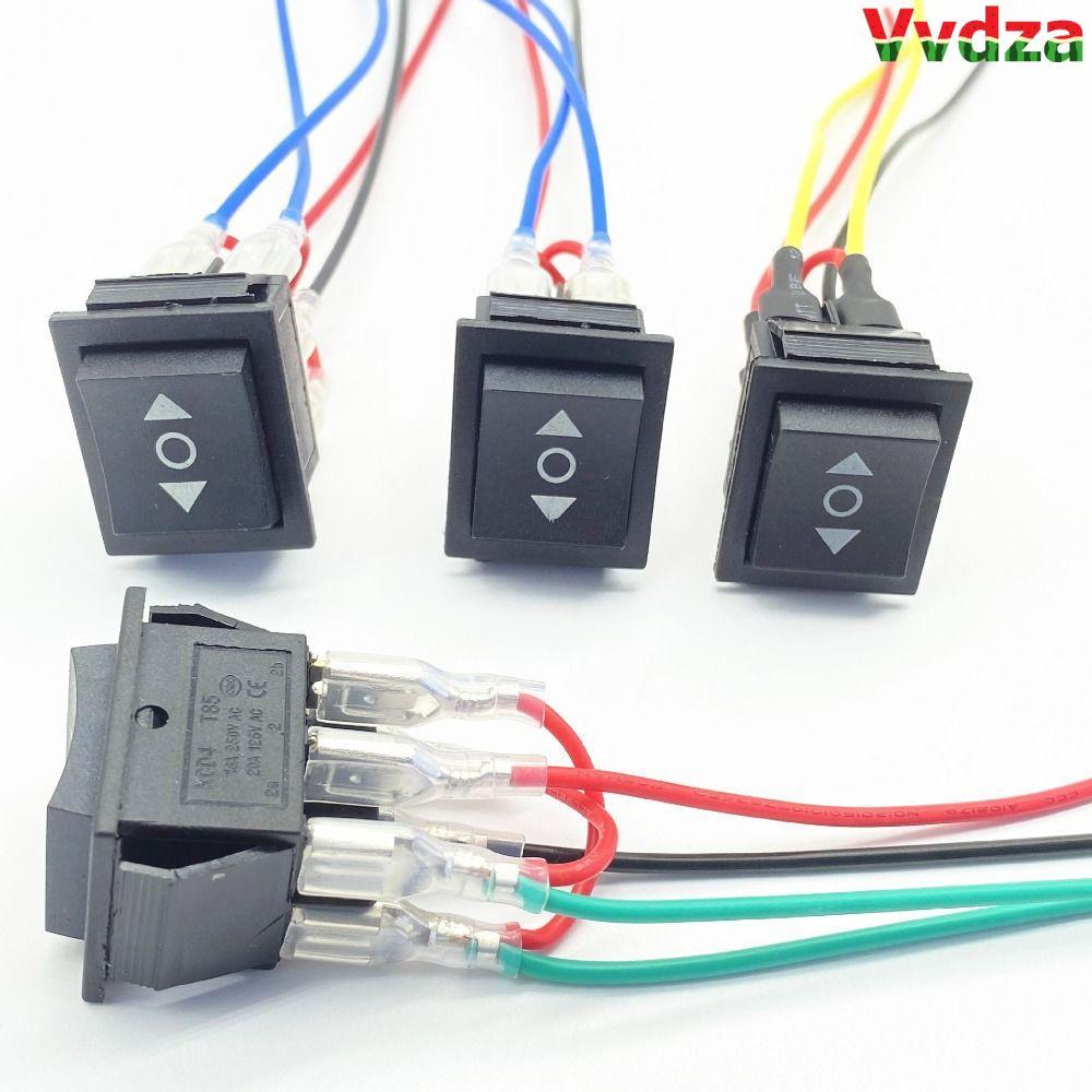 VVDZA Động cơ đảo chiều phân cực tạm thời, Công tắc đặt lại tự động 6 chân 220V 10A, Đặt lại đôi 3 vị trí ô tô điều khiển động cơ