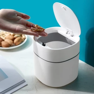 Thùng Rác Để Bàn Có Thể Bấm Có Nắp Để Bàn Thùng Rác Mini Có Thể Gió Giỏ Giấy Hộ Gia Đình Nhỏ Thùng Rác Nhỏ Có Thể JVFR