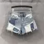 Quần short Denim màu tương phản khâu độc đáo mùa hè Quần ống rộng phù hợp cho mọi trận đấu