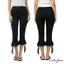 Quần Capri nữ Sheer Lưới chắp vá loe viền lưng thun Quần crop thon gọn