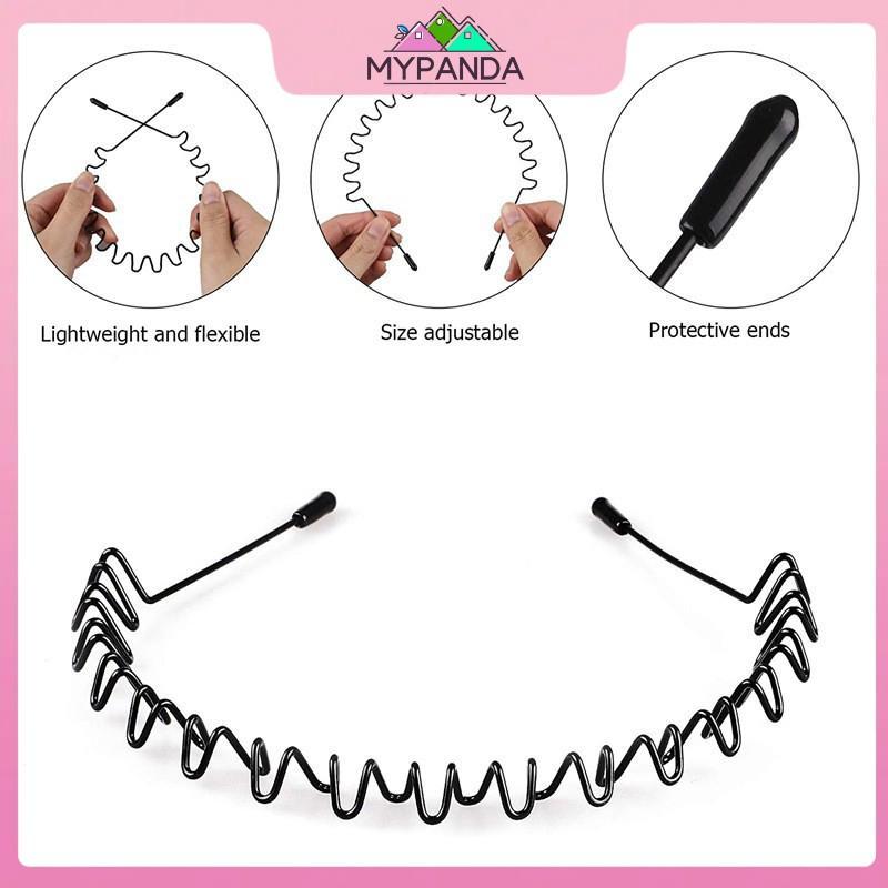 MYPANDA Unisex Kim Loại Sóng Mùa Xuân Tóc Hoop La Chống Trơn Trượt Thể Thao Ngoài Trời Đơn Giản Băng Đô Quấn Tóc Dành Cho Nữ Mặt Rửa Mũ Đội Đầu.