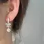 PNPIA- 1 Cặp Tinh Tế Nơ Ngọc Trai Tòn Ten Bông Tai Nữ Thời Trang Cô Gái Ngọt Ngào Bông Tai Tiệc Cưới Phụ Kiện Trang Sức Quà Tặng