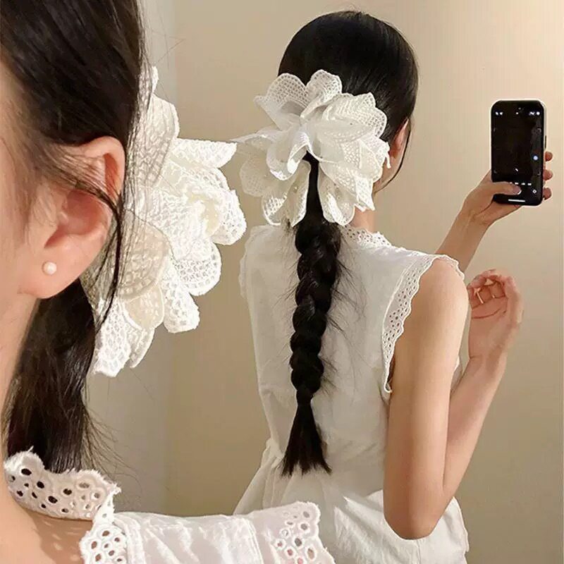 Kẹp tóc hoa ren lớn Hàn Quốc dành cho nữ