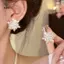 Bông tai đính hoa tuyết pha lê thời trang dành cho nữ Phụ kiện trang sức tiệc cưới thanh lịch Quà tặng [Mina]