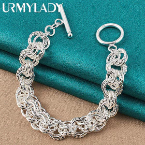 Chất Lượng Cao Bạc 925 Trang Sức Khá Đẹp Thời Trang Vòng Tay Phổ Biến Tiệc Cưới Vòng Tròn