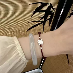 ECK Phong Cách Trung Hoa Tay Bện Sen Luy Lắc Tay Dành Cho Nữ Đơn Giản Tinh Tế Có Thể Điều Chỉnh Vòng Tay Trang Sức Phụ Kiện Quà Tặng HOT