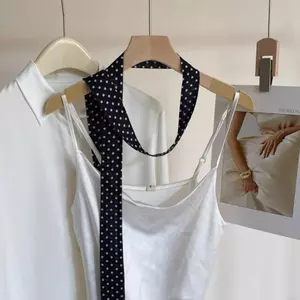 ECK Nữ N Dài Khăn 190x4.5cm Chấm Bi Dây Buộc Túi Ruy Băng Choker Streamer Nữ Phụ Kiện HOT