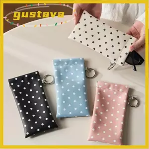 Túi kính mắt GUSTAVA, Túi kính râm đóng cửa tự động chấm bi, bản lề lò xo bằng da ❈ 点 ✲ Túi đựng kính cầm tay Sử dụng hàng ngày