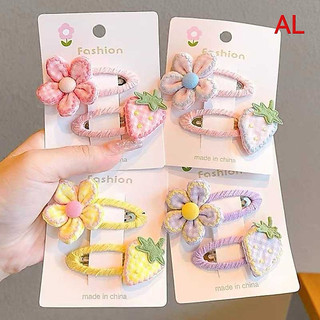 Set 2 kẹp bật hình hoa, trái dâu,… cho bé