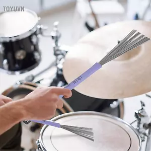Toyuvn Bàn chải trống Bộ gõ Tay cầm thoải mái Độ nảy tuyệt vời 2 tay cầm bằng cao su để biểu diễn