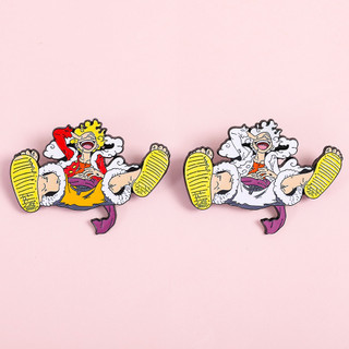 1 Một Mảnh Luffy Hoạt Hình Kim Loại Men Pin Anime Nhân Vật Hợp Kim Thổ Cẩm Huy Hiệu Túi Trang Trí