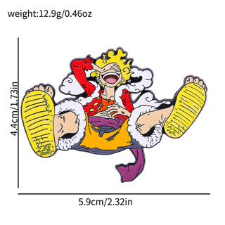 1 Một Mảnh Luffy Hoạt Hình Kim Loại Men Pin Anime Nhân Vật Hợp Kim Thổ Cẩm Huy Hiệu Túi Trang Trí