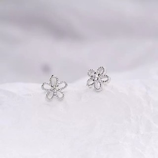 S925 Bạc Kim Bông Tai Hoa Thời Trang Đơn Giản Nữ Trang Sức Quà Tặng Hàng Ngày