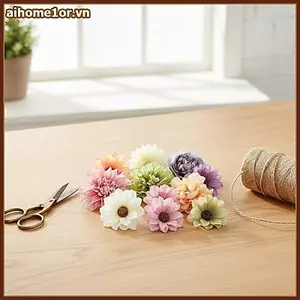 AIHOM Đầu hoa hồng lụa Mini nhân tạo 10 chiếc 4cm để sắp xếp hoa và trang trí nhà cửa,