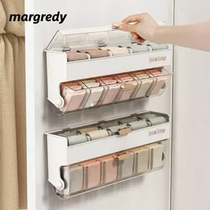 Ngăn kéo đồ lót MARGREDY, Hộp lưu trữ tất treo tường có thể nhìn thấy tiết kiệm không gian, Nắp chống bụi đa chức năng Hộp đựng đồ dung tích lớn