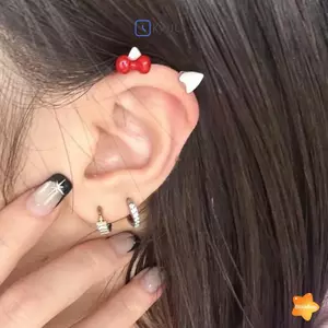 2 Chiếc Nơ Trái Tim Xương Tai Móng Tay Thép Titan Bông Tai Dễ Thương Cho Nữ Đâm thủng Trang Sức Phụ Kiện Mới