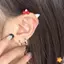 2 Chiếc Nơ Trái Tim Xương Tai Móng Tay Thép Titan Bông Tai Dễ Thương Cho Nữ Đâm thủng Trang Sức Phụ Kiện Mới