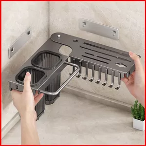 ST2 Không Khoan Treo Tường Dụng Cụ Nhà Bếp Tổ Chức Thép Không Gỉ Với Cốc Đũa Có Thể Tháo Rời TS2