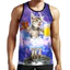Cat Turtle Pizza 3D Tank Top Unisex, Áo thun không tay thoáng khí mềm mại ngộ nghĩnh, Áo Vest đi biển Hawaii Y2K