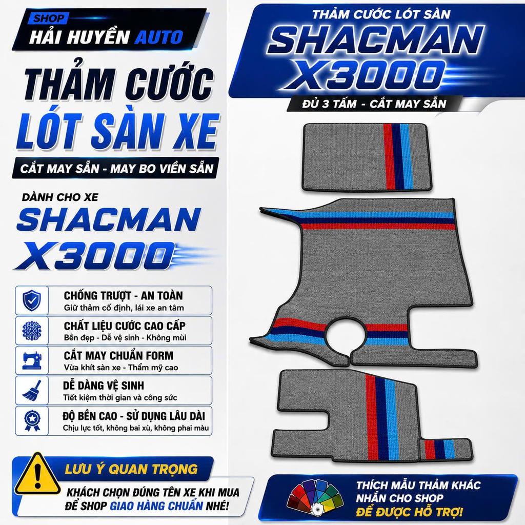 [Shacman X3000] Bộ thảm lót sàn cước cho xe ben Shacman X3000 cắt sẵn và may bo viền chống nước, chống trơn trượt
