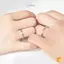 Bộ Nhẫn Cặp Đôi Thời Trang Màu Bạc Mở Đơn Giản Nhẫn Ngón Tay Có Thể Điều Chỉnh Ánh Sáng Trang Sức Sang Trọng Cho Nữ Quà Tặng Kỷ Niệm Mới
