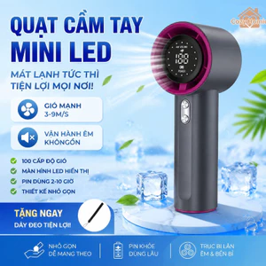 Quạt Cầm Tay Mini 4000mAh Màn Hình LED 100 Cấp Tốc Độ Gió Yên Tĩnh Sạc Nhanh Type-C Chất Liệu Bền