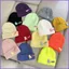 SQ11 Kẹo Pin Gấu Búp Bê Beanie Mũ Dệt Kim Cho Bé Gái Mũ Len Mềm Cho Nữ Phong Cách Thường Ngày Unisex Đơn Giản Chắc Chắn Co