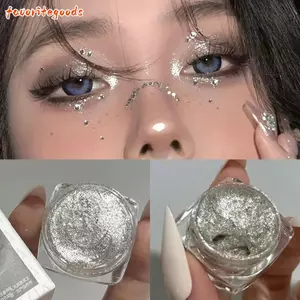 FAVORITEGOODS Phấn Mắt Lọ, Bạc Trắng Highlighter Sáng Bóng Silkworm Trang Điểm Lấp Lánh Gel Phấn Mắt, Thời Trang Kim Sa Lấp Lánh Chống Thấm Nước Lâu Dài Phấn Mắt Dạng Lỏng