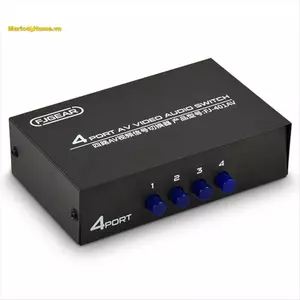AV Switcher 4 Into 1 Out Av Head Giao diện Bộ chuyển đổi âm thanh và Video Bộ chuyển đổi AV 4 chiều đa chức năng Dễ dàng cài đặt