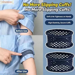 OUSXA 5 chiếc Giá đỡ tay áo sơ mi, Dây đeo cố định lưới rộng vành đa năng, Lưới co giãn thời trang rỗng Kẹp chống trượt Vòng đeo tay để sử dụng hàng ngày
