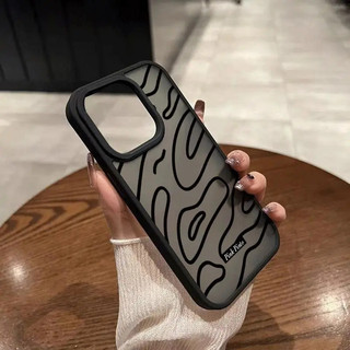 Dòng bút đơn giản màu đen độc đáo Thích hợp cho iPhone 16 ProMax XR 15 Pro 13 Pro Max 17 Pro Max 12 11 Pro Max XS 14 17 Pro Vỏ mềm chống sốc 16 Pro Vỏ bảo vệ mờ màu đen