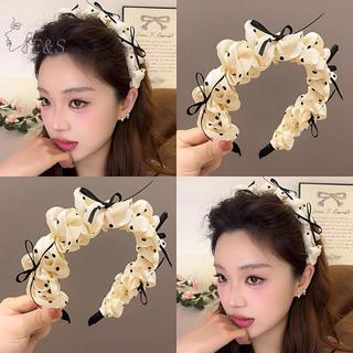 Strongaroetrtomj Vintage Chấm Bi Nơ Nữ Tóc Hoop Cao Cấp Top Phong Cách Công Chúa Băng Đô Quấn Tóc Trang Điểm Hàng Ngày Giặt Phụ Kiện Tóc VN