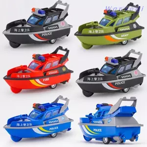 WANYEDI Đồ chơi mô hình tàu tuần tra quán tính, Đồ chơi tàu cao tốc Freewheeling mô phỏng dày, Bền không có pin Đồ chơi thuyền tuần tra chống rơi chống va đập cho bé trai Quà tặng