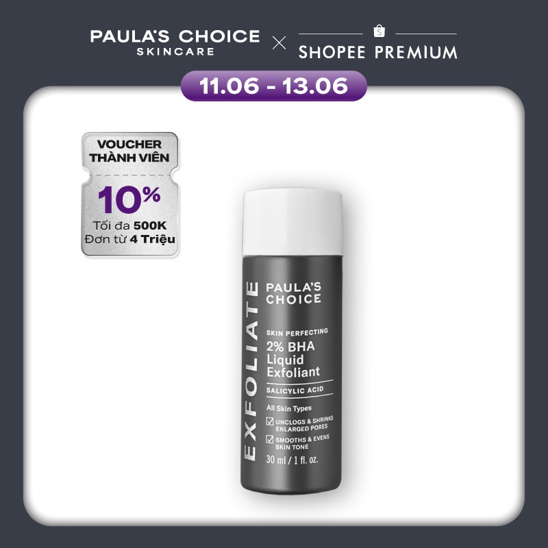 Dung dịch loại bỏ tế bào chết giảm mụn Paula's Choice Skin Perfecting 2% BHA Liquid Exfoliant 30ml 2016