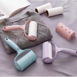 set cây lăn bụi quần áo kèm 6 lỗi lăn nhiều họa tiết, cây lăn bụi quần áo gra giường siêu sạch