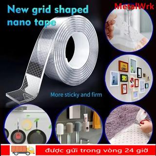 METALWRK Keo hai mặt siêu mạnh, Băng dính lưới có thể tháo rời 1 / 2mm, Băng Nano chống nước nâng cấp Reusab