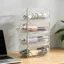 Kệ lưu trữ chai DONOVANQQ, Giá lưu trữ sắt uốn cong bền trong suốt, Giá lưu trữ chai nhỏ gọn có thể xếp chồng lên nhau đa chức năng Tiết kiệm không gian Hộp đựng đồ dùng nhà bếp