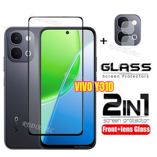 VIVO Y31D Bảo Vệ Màn Hình 2 Trong 1 + Bảo Vệ Ống Kính Full Keo VIVOY31D Kính Cường Lực Bảo Vệ Phim Với Camera Bảo Vệ Flim