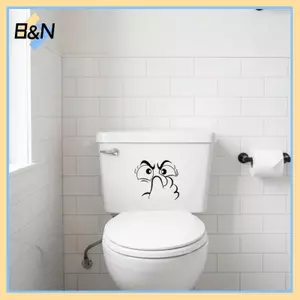 B & N 2 chiếc Nắp bồn cầu ngộ nghĩnh - Trang trí phòng tắm tự dính có khuôn mặt biểu cảm, không có cặn bã Vỏ vệ sinh có thể tháo rời, để trang trí.