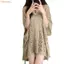 Áo móc nữ OUSXA, Áo bơi dáng rộng cổ chữ V che, Đồ bơi rỗng dệt kim mỏng thời trang mùa hè