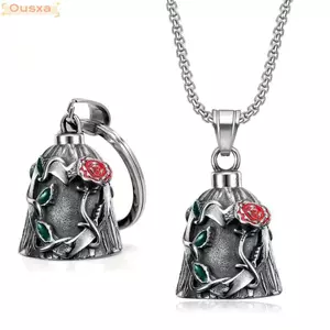 OUSXA Xe Máy Người Bảo Vệ Chuông, Thiết Kế Phong Cách Punk Biker Chúc May Mắn Quyến Rũ, Vintage Hoa Hồng Thiết Kế Hợp Kim Retro Ác Bẫy Chuông Chuyến Đi Đường Bộ