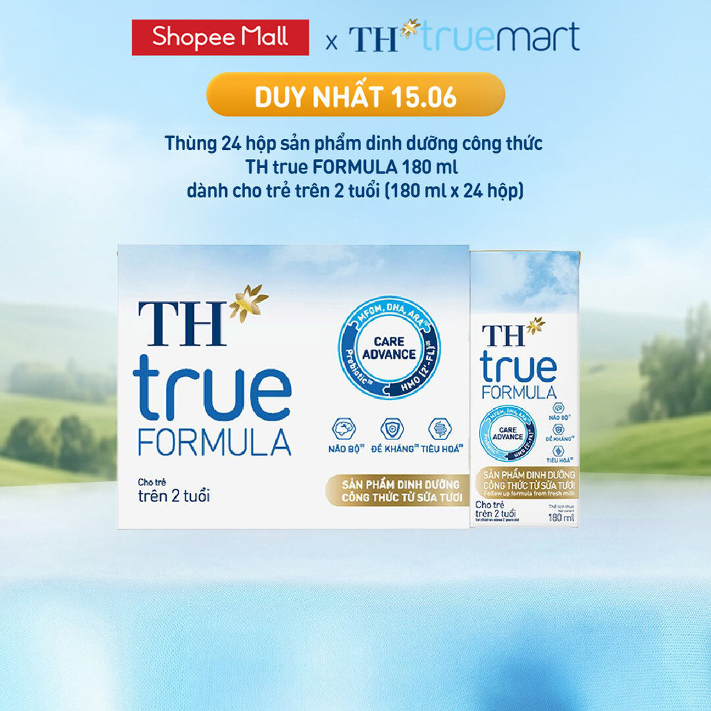 Thùng Sản phẩm Dinh Dưỡng Công Thức TH true FORMULA milk 180ml Dành Cho Trẻ Trên 2 Tuổi (24 Hộp)