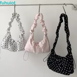 Túi đeo nách chấm bi FUHUIOT, Túi đeo vai dây rút dung tích lớn đa năng, Túi đeo chéo nhẹ phong cách Hàn Quốc thời trang Túi Tote du lịch