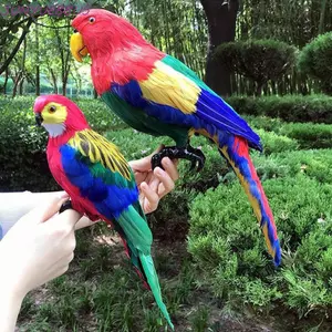 Tượng vẹt mô phỏng JUNYUE88US, Lông vũ đầy màu sắc|Tượng, Trang Trí Sân Vườn Handmade Không Phai Màu Hoạt Hình Chim Trang Trí Đồ trang trí Sân