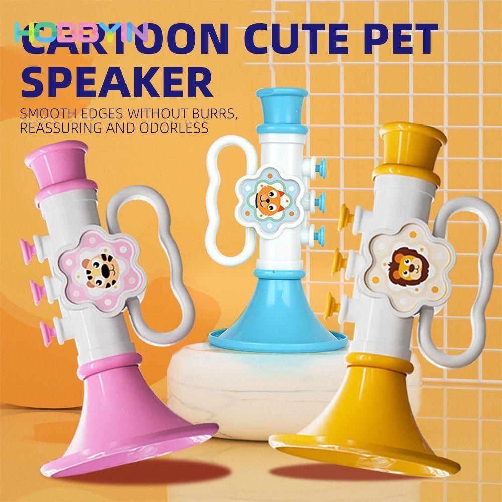 HOBBYIN Mini Thổi kèn, Tăng cường giọng nói Đồ chơi còi học tập sớm, Phim hoạt hình vui nhộn có dây treo Quà tặng còi thay đổi giọng nói