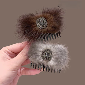 MAUROPOLI Phong Cách Hàn Quốc Phong Cách Mới Ánh Sáng Sang Trọng Kim Cương Giả Cao Cấp Sang Trọng Lược Tóc Sang Trọng Nữ Lưng Đầu Đĩa Tóc